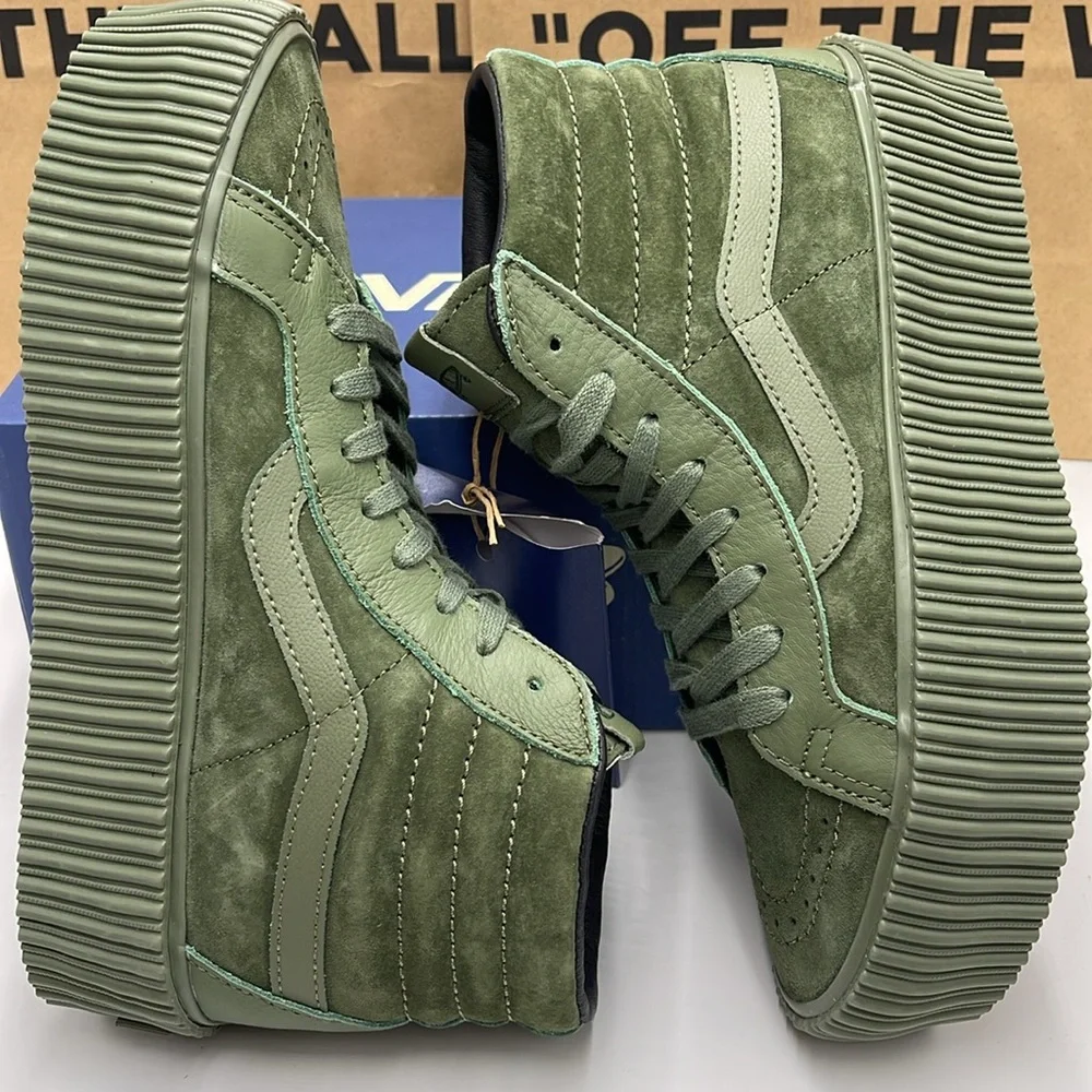 Vans WMNS Sk8-Hi Reissue 3 Platform Lx Suede/Leather Army VN000CNFARM Mono Snkrs